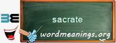 WordMeaning blackboard for sacrate